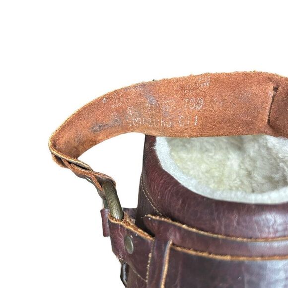 FRYE Women’s Sherpa Lined Brown Belted Leather Mule Heel Size Unknown - Picture 12 of 13